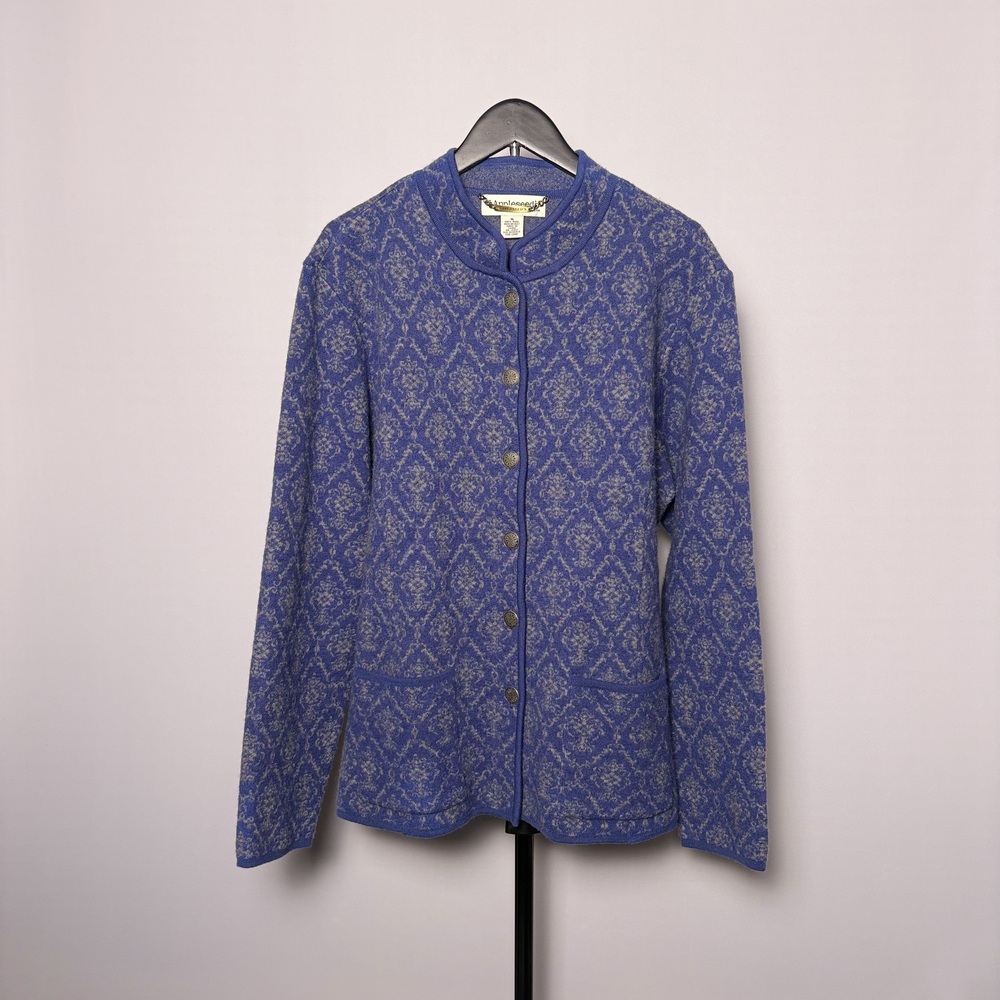 Appleseed's 90s Vintage Sweater 100% Wool Nordic Floral Size 16